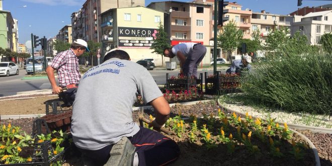 Gemlik’te Kavşak Ve Orta Refüjler Rengârenk