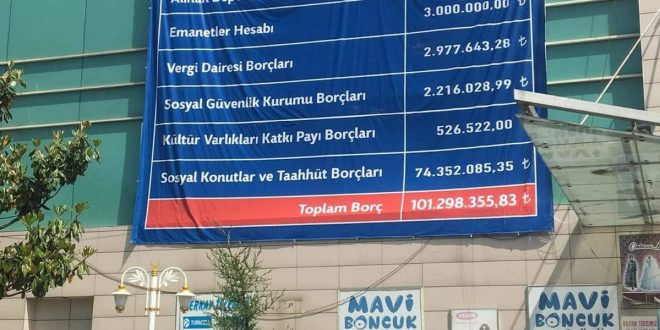 Gemlik'te AVM'ye  101 Milyonluk borç listesi asıldı