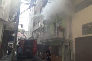 Gemlik’te Suriyelilerin kaldığı bir evde yangın çıktı
