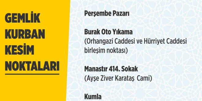 Kurban Kesim alanları belirlendi