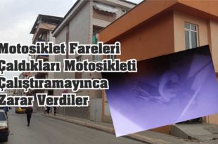 MOTOSİKLET FARELERİ ÇALDIKLARI MOTOSİKLETİ ÇALIŞTIRAMAYINCA ZARAR VERDİLER