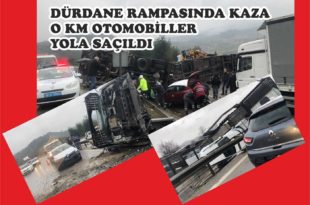 Gemlik Dürdane rampası İstanbul yönünde tır kazası...