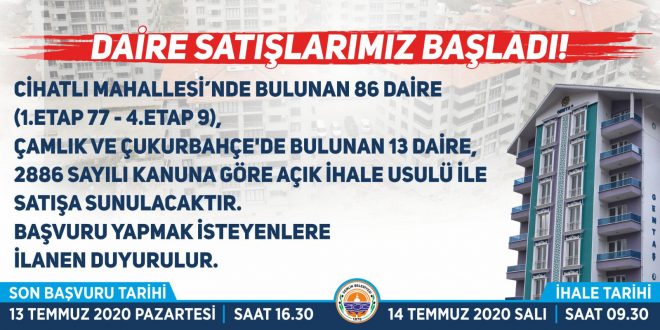 Gemlik Belediyesi’nden uygun konut fırsatı