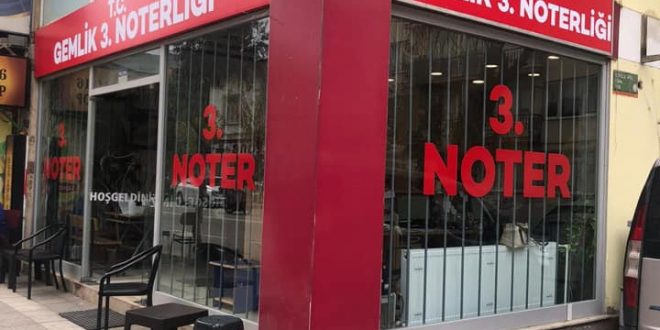 Gemlik 3 Nolu Noter yeni yerinde...