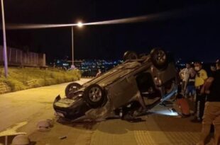 Gemlik Sahil Yolunda bir araç takla attı…