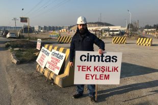 Serbest Bölge'de tek kişilik eylem