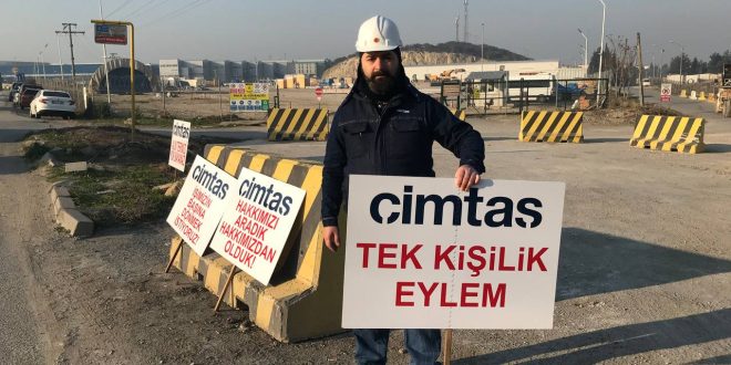 Serbest Bölge'de tek kişilik eylem