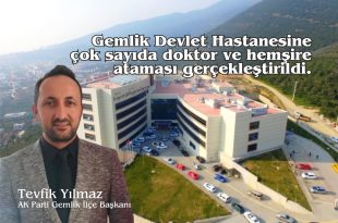 Gemlik Devlet Hastanesine çok sayıda doktor ve hemşire atandı